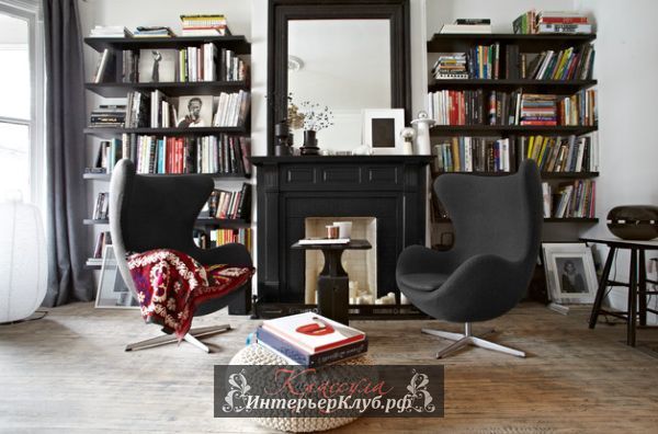 1 Arne-Jacobsens-Egg-chair, кресло Яйцо в интерьере, кресло Яйцо Арне Якобсен, кресло Яйцо в современном интерьере