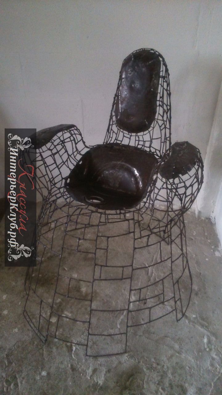 3 Дизайнерское кресло из металла ручной работы, лофт кресло из металла