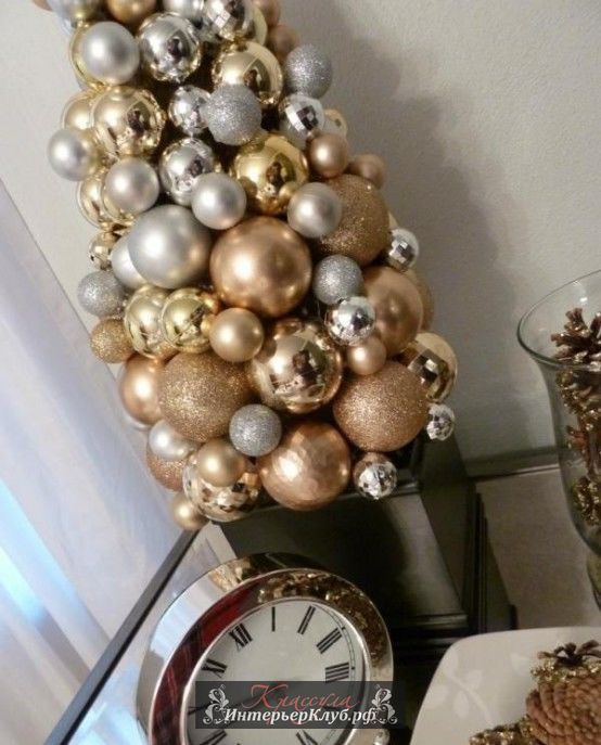 63 Золотой Новогодний декор для дома, идеи новогоднего декора золотой и белый, украшение новогоднего
