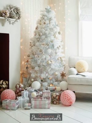 38 Идеи украшения белой новогодней елки, новогодний декор для белой елки