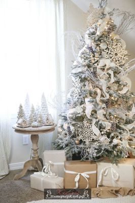 16 Идеи украшения белой новогодней елки, новогодний декор для белой елки