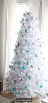 2 Идеи украшения белой новогодней елки, новогодний декор для белой елки