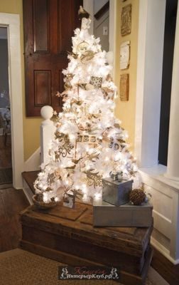 11 Идеи украшения белой новогодней елки, новогодний декор для белой елки