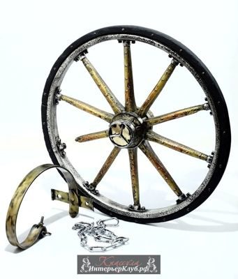 Украшение для интерьера из старинного колеса телеги, старинное колесо интерьерный декор