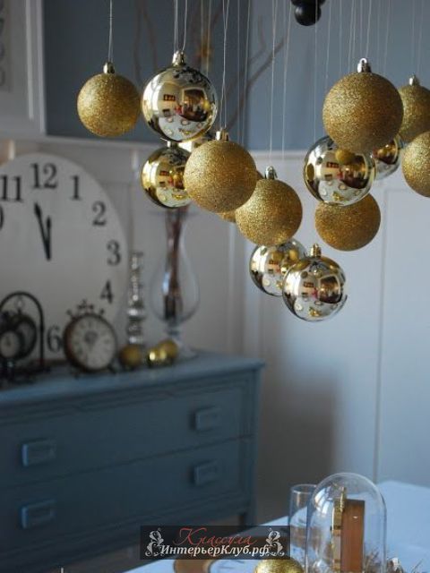 54 Золотой Новогодний декор для дома, идеи новогоднего декора золотой и белый, украшение новогоднего