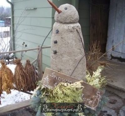 22 Из чего слелать снеговика для участка, снеговик для участка из подручных материалов