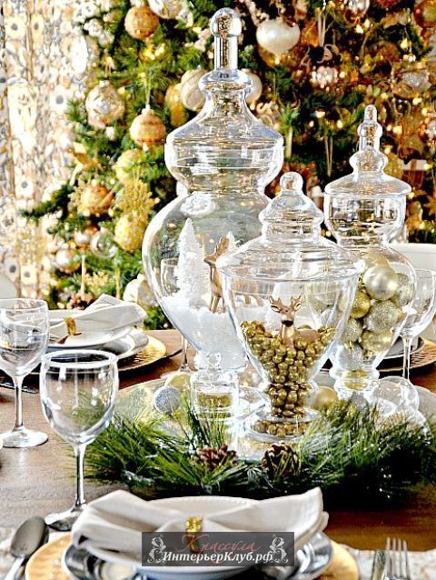 9 Золотой Новогодний декор для дома, идеи новогоднего декора золотой и белый, украшение новогоднего 