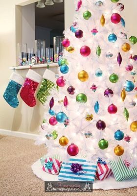4 Идеи украшения белой новогодней елки, новогодний декор для белой елки