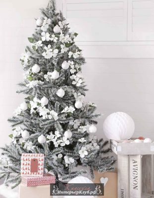 12 Идеи украшения белой новогодней елки, новогодний декор для белой елки