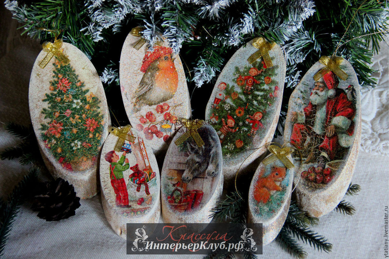 104 Новогодняя елка в деревенском стиле, новогодняя елка в русском деревенском стиле, елочные игрушки в русском деревенском стиле