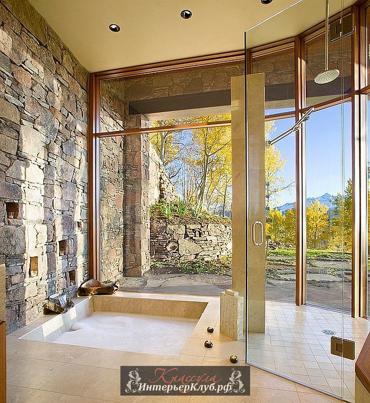 10 Каменная стена в интерьере ванной, каменная стена в ванной фото, идеи для ванной с каменной стеной