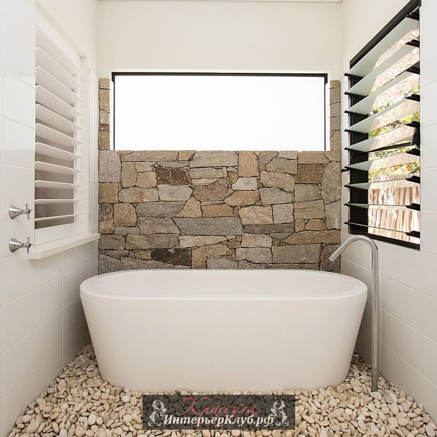 11 Каменная стена в интерьере ванной, каменная стена в ванной фото, идеи для ванной с каменной стеной