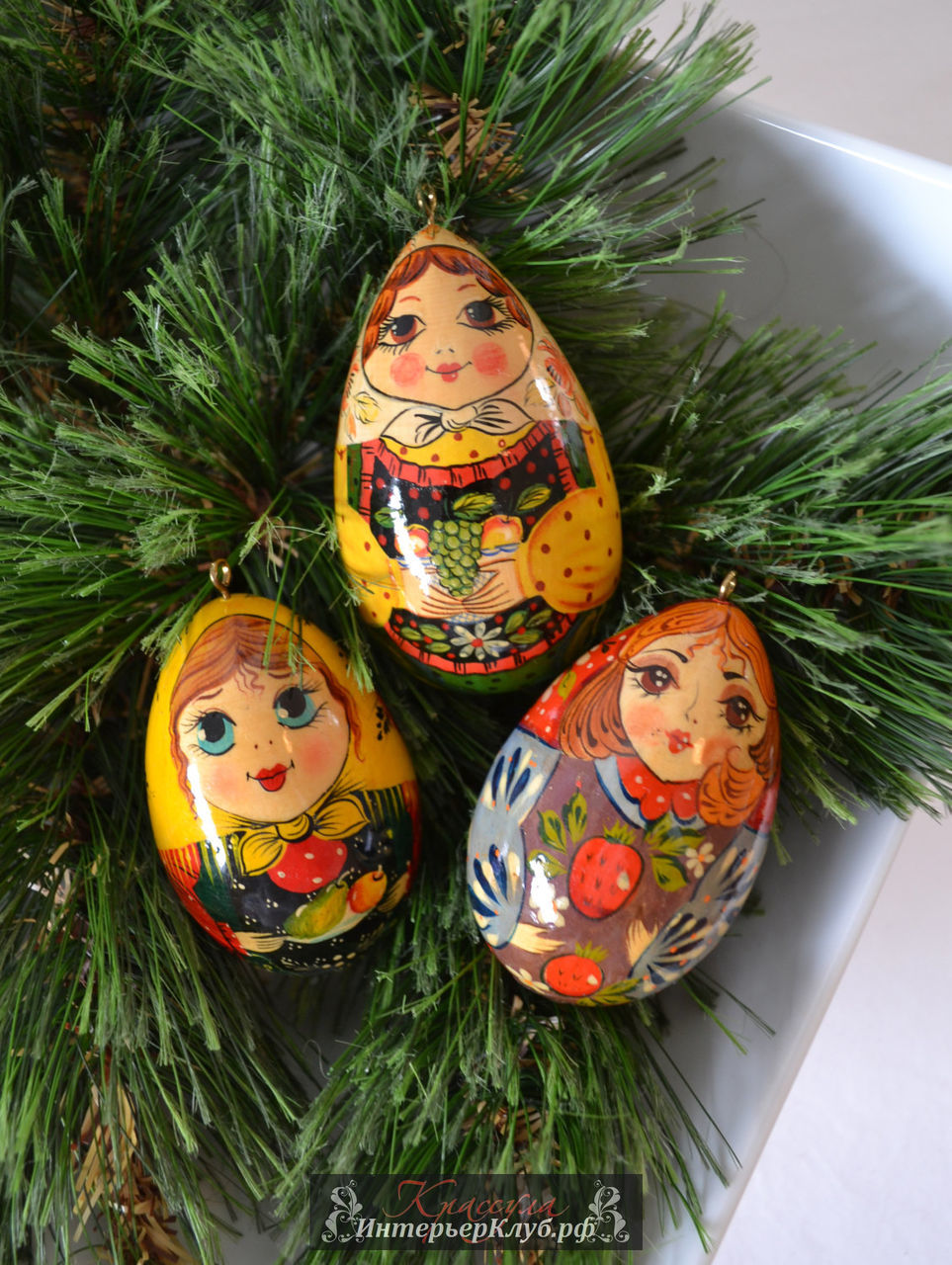11 Украшение новогодней елки в русском стиле, елочные игрушки в русском стиле