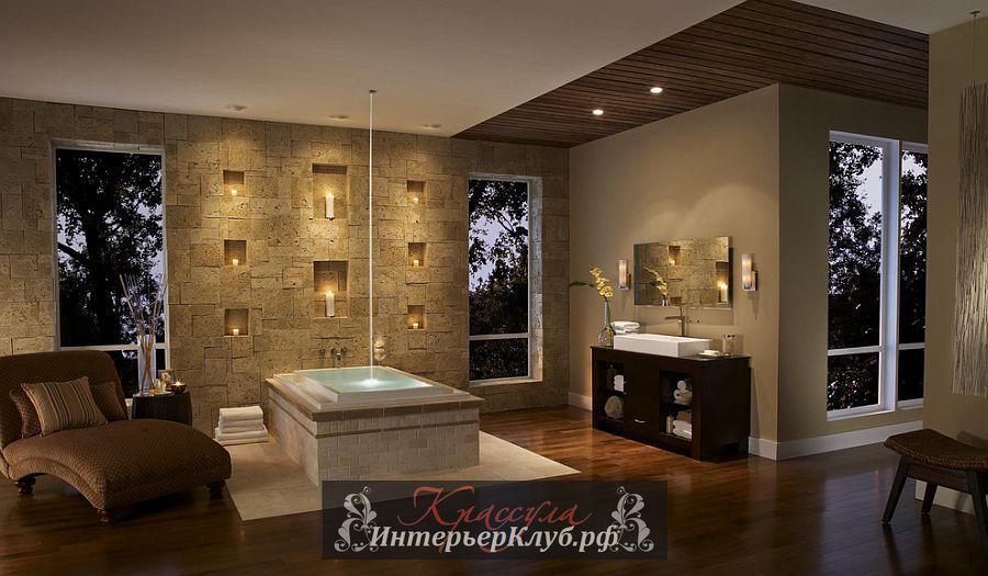 13 Каменная стена в интерьере ванной, каменная стена в ванной фото, идеи для ванной с каменной стеной