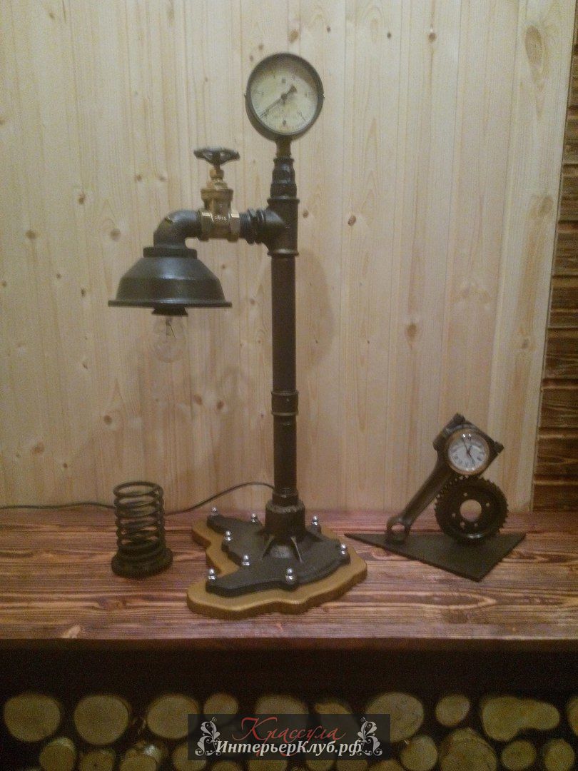 15 Высокая Лофт лампа в стиле Водопровод,  Настольная лампа в лофт стиле продажа,  настольная лофт лампа из металлолома