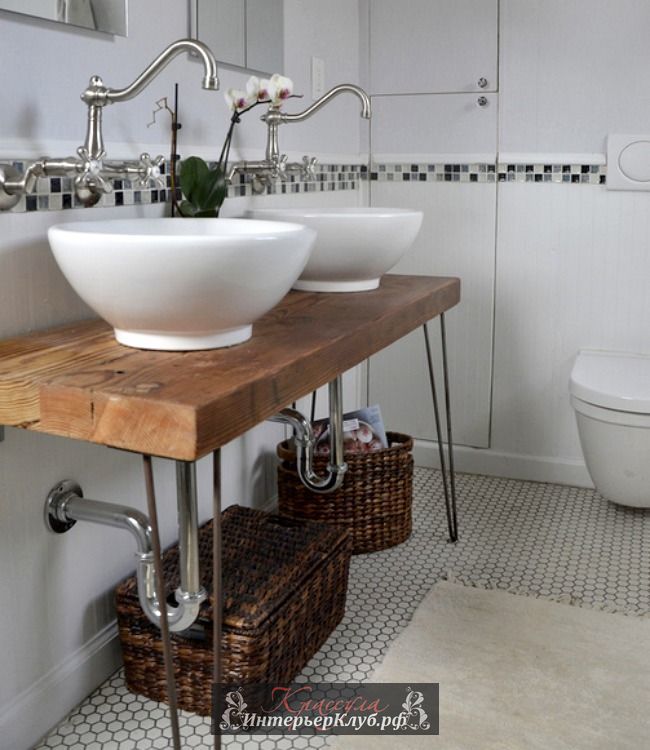 16 Столешница для ванной из деревянной доски или бруса