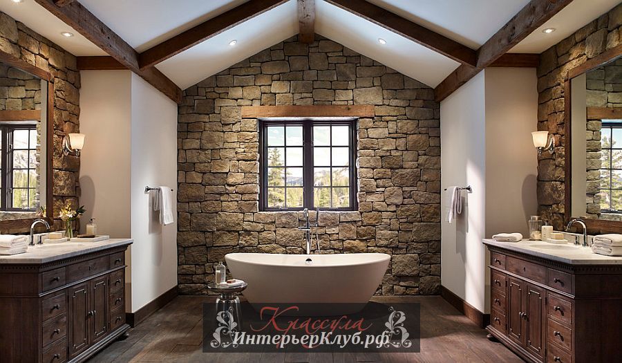 19 Каменная стена в интерьере ванной, каменная стена в ванной фото, идеи для ванной с каменной стеной