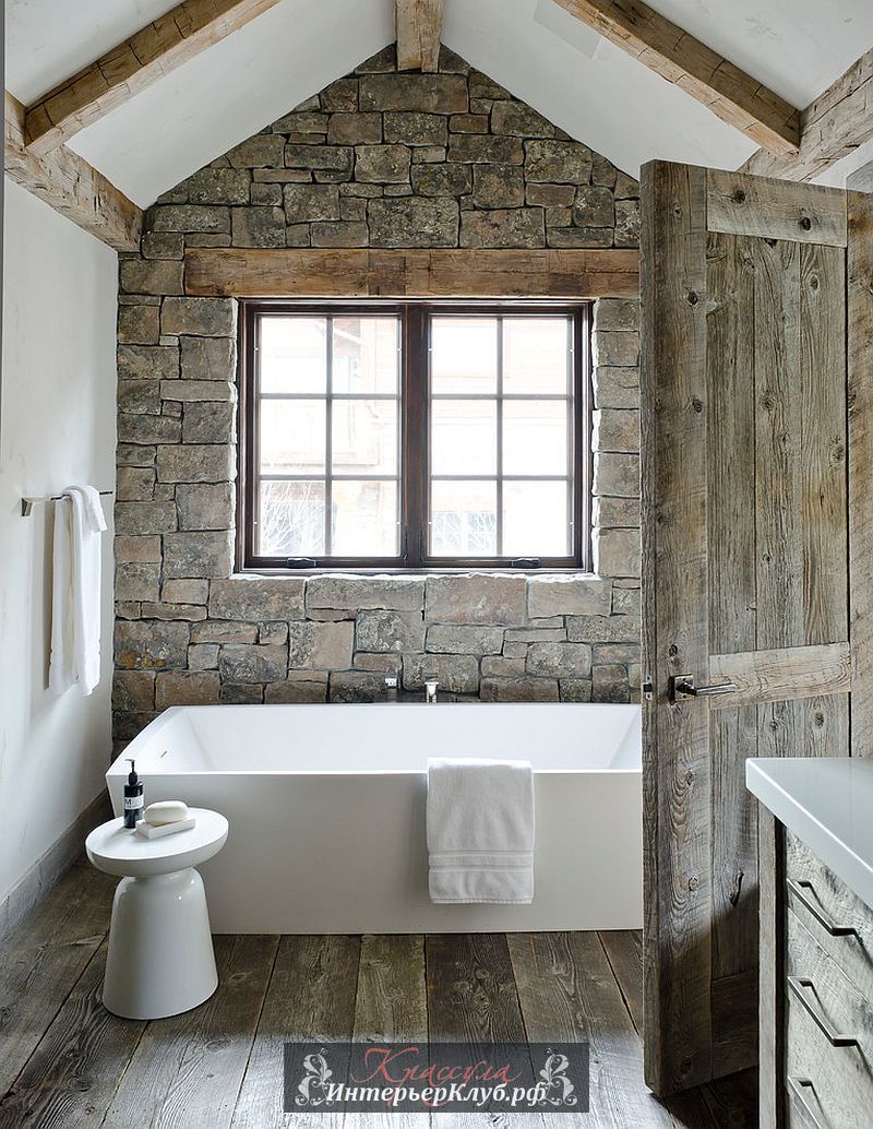 30 Каменная стена в интерьере ванной, каменная стена в ванной фото, идеи для ванной с каменной стеной