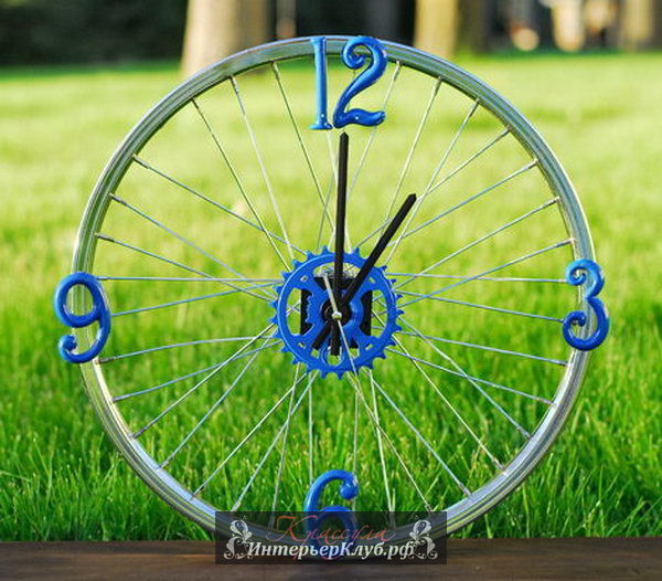 4 Часы из велосипедного колеса своими руками