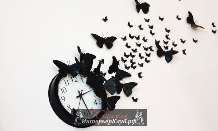 57 Настенные часы с бабочками своими руками