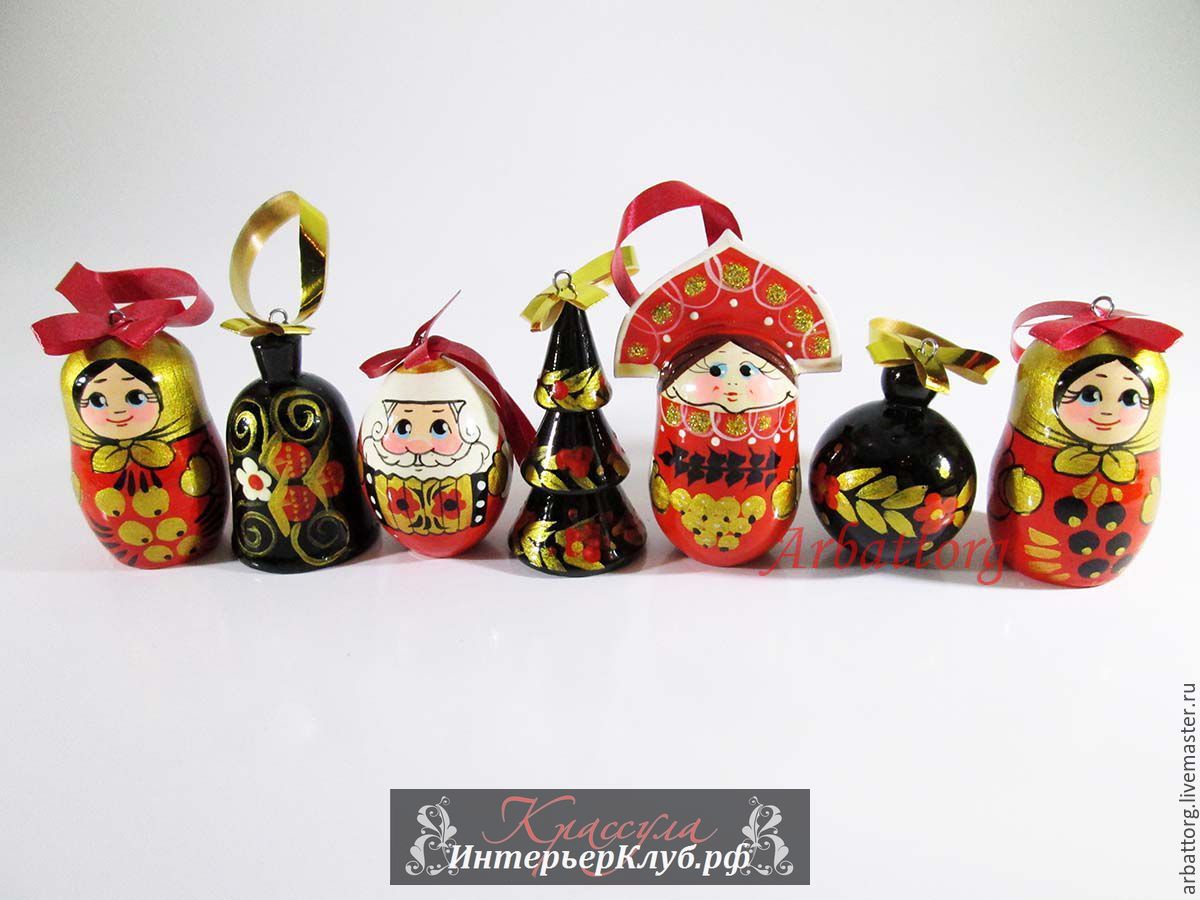 6 Украшение новогодней елки в русском стиле, елочные игрушки в русском стиле