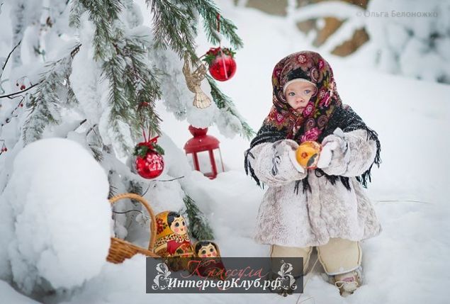 Новогоднее украшение елки в русском стиле