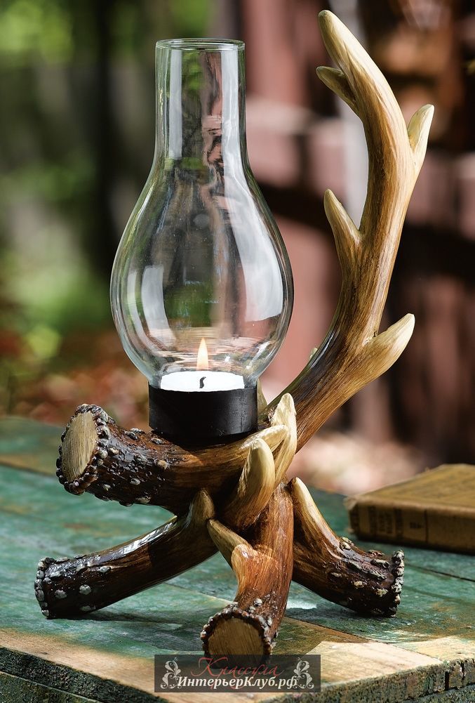 Рога и лампа Эдисона - основа волшебного настольного светильника