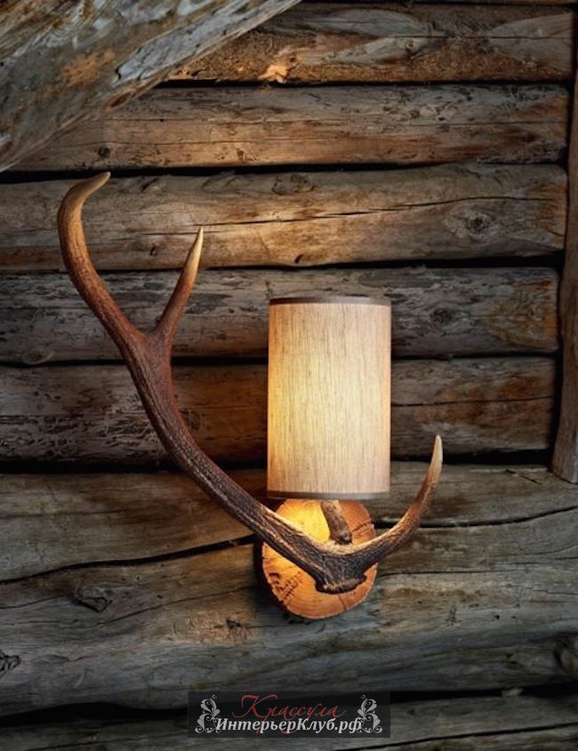 Шикарный настенный светильник в стиле рустик из рогов