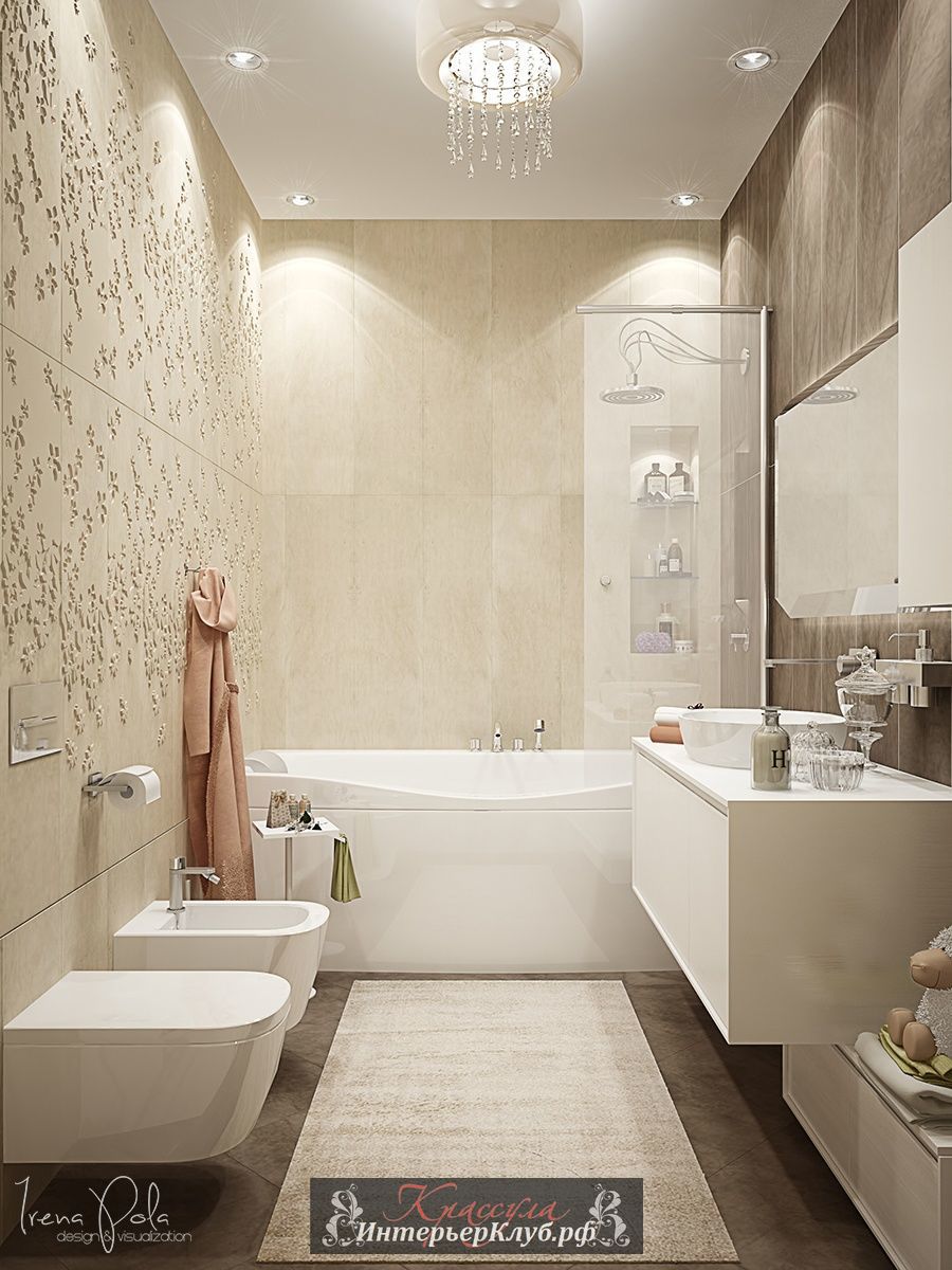 Шикарные дорогие интерьеры ванной комнаты