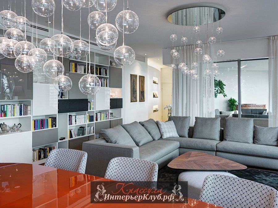 Стильные прозрачные светильники похожие на мыльные пузыри звезда шоу современной миланской квартиры