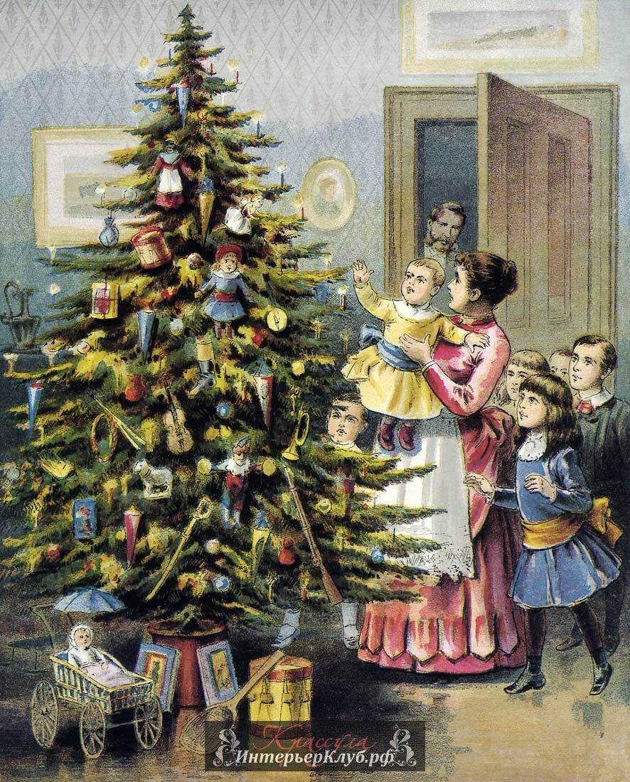 Украшение новогодней елки в русском стиле