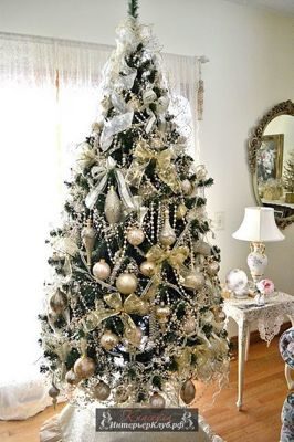 40 Золотой Новогодний декор для дома, идеи новогоднего декора золотой и белый, украшение новогоднего