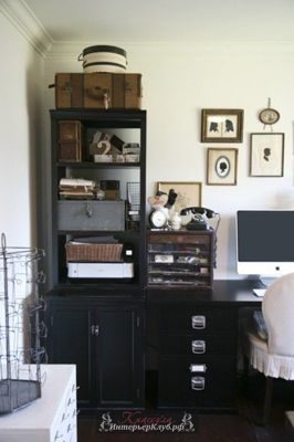 6 Винтажные интерьеры домашнего офиса, винтажный стиль в интерьере домашнего офиса