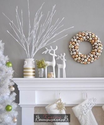 6 Золотой Новогодний декор для дома, идеи новогоднего декора золотой и белый, украшение новогоднего 