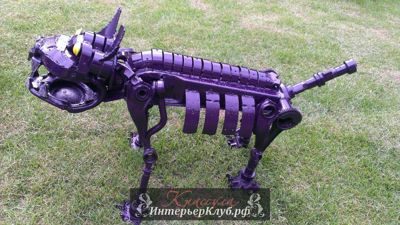 Собака скульптура из металлолома, Ресайкл Арт