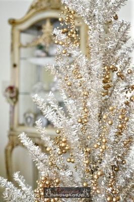 39 Золотой Новогодний декор для дома, идеи новогоднего декора золотой и белый, украшение новогоднего
