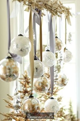 10 Золотой Новогодний декор для дома, идеи новогоднего декора золотой и белый, украшение новогоднего
