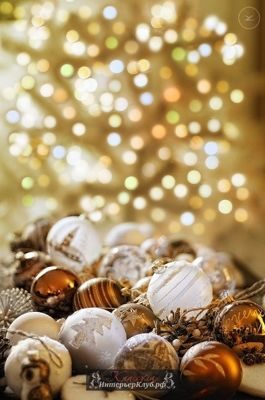 25 Золотой Новогодний декор для дома, идеи новогоднего декора золотой и белый, украшение новогоднего