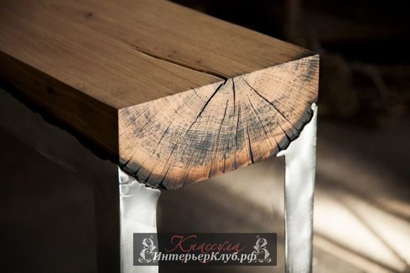 Дизайнер Hilla Shamia разрабатывает уникальную мебель, столы, скамьи и стулья, из литого алюминия и массива деревьев. Мебель из дерева и металла, Дизайнер мебели, Дизайнерская мебель фото, Деревянная мебель ручной работы, Оригинальная деревянная мебель 